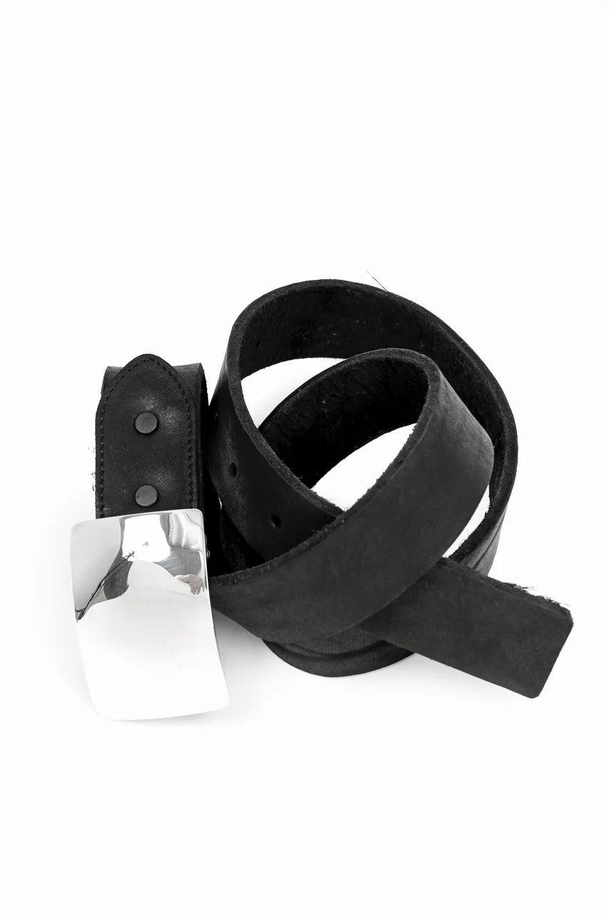 ISAMU KATAYAMA BACKLASH SILVER950 PLATE BUCKLE BELT / DOUBLE-SHOULDER OBJECT DYED (BLACK) - Image 15