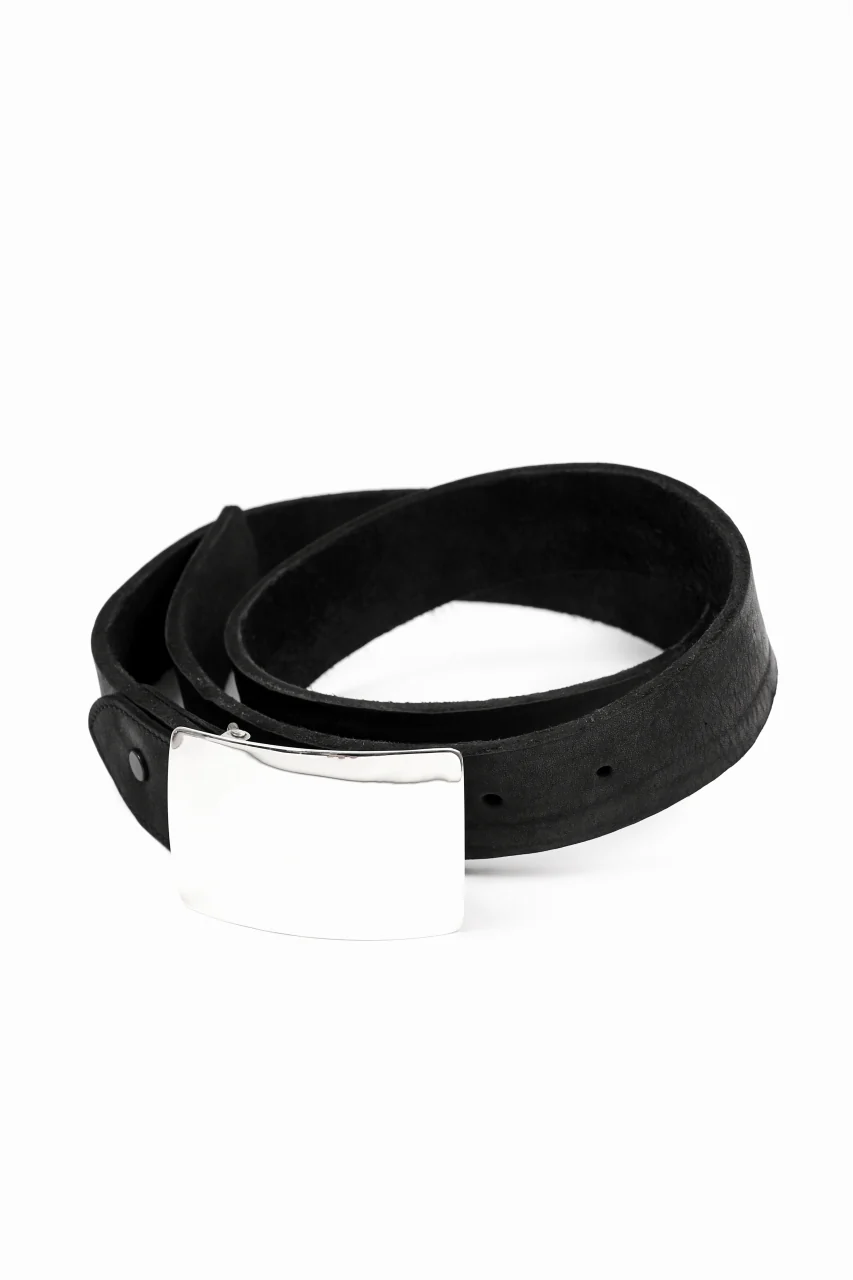ISAMU KATAYAMA BACKLASH SILVER950 PLATE BUCKLE BELT / DOUBLE-SHOULDER OBJECT DYED (BLACK) - Image 16