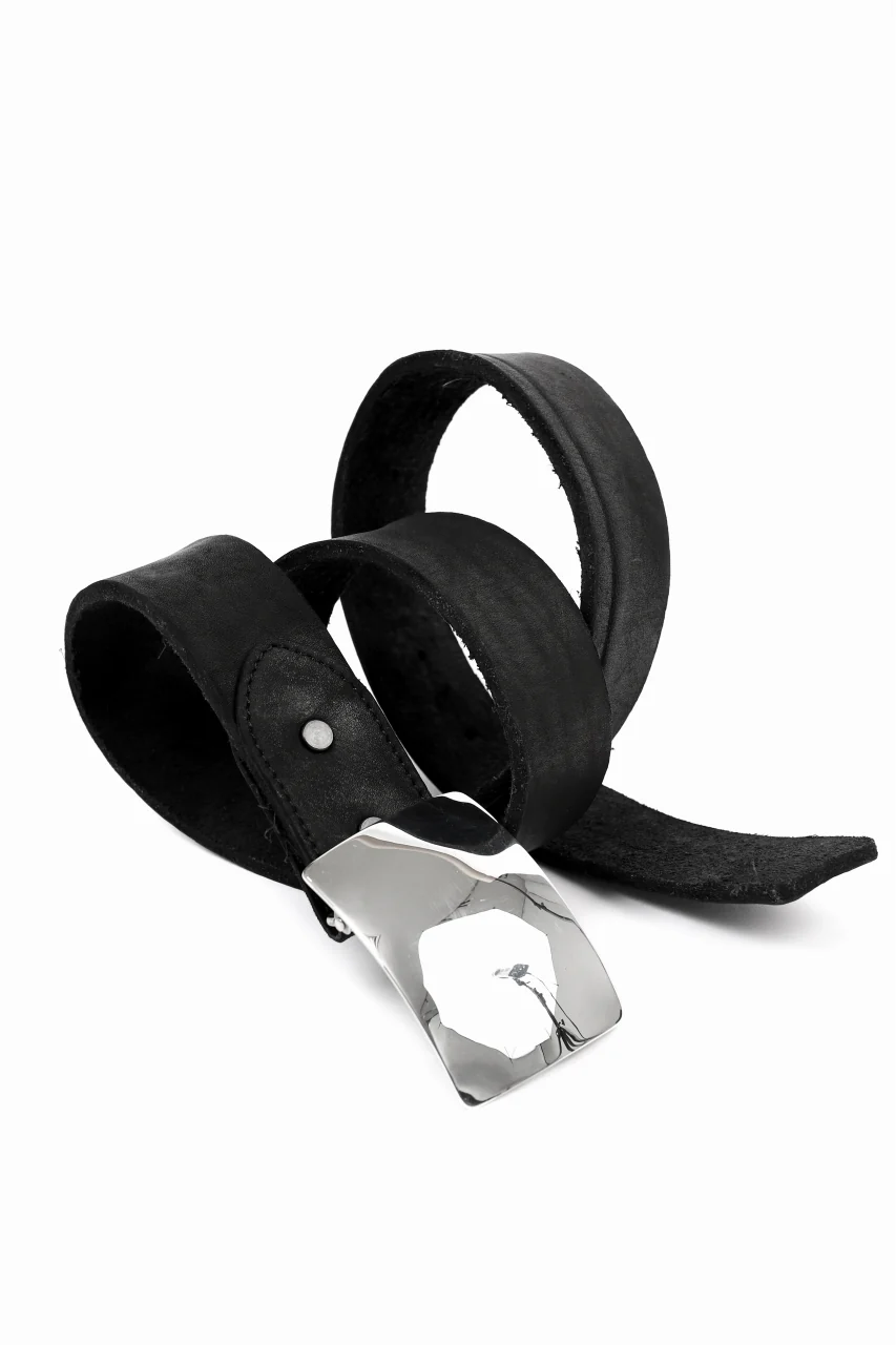 ISAMU KATAYAMA BACKLASH SILVER950 PLATE BUCKLE BELT / DOUBLE-SHOULDER OBJECT DYED (BLACK) - Image 17