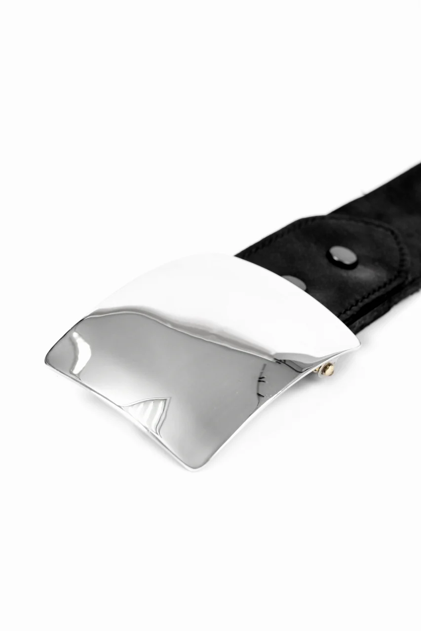 ISAMU KATAYAMA BACKLASH SILVER950 PLATE BUCKLE BELT / DOUBLE-SHOULDER OBJECT DYED (BLACK) - Image 20