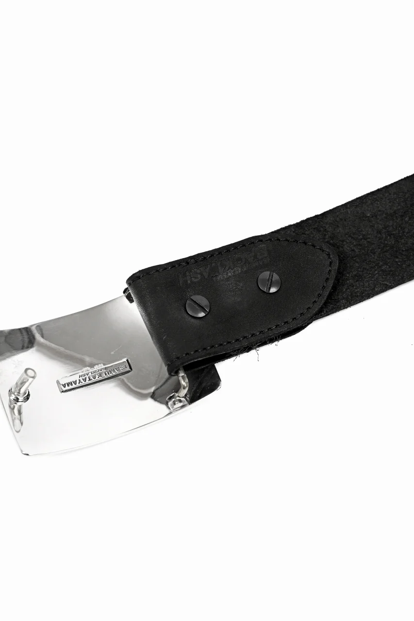 ISAMU KATAYAMA BACKLASH SILVER950 PLATE BUCKLE BELT / DOUBLE-SHOULDER OBJECT DYED (BLACK) - Image 23