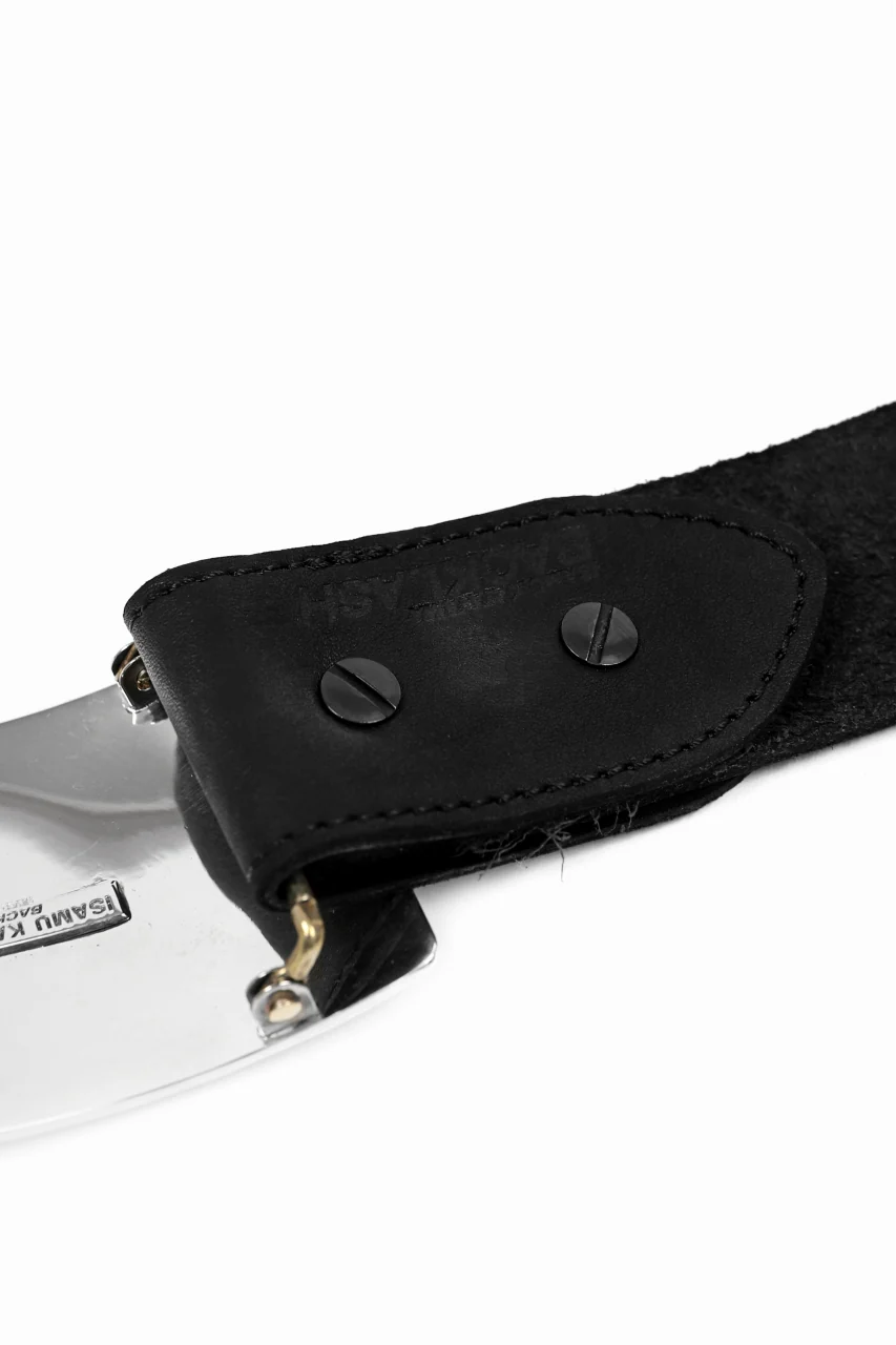 ISAMU KATAYAMA BACKLASH SILVER950 PLATE BUCKLE BELT / DOUBLE-SHOULDER OBJECT DYED (BLACK) - Image 24