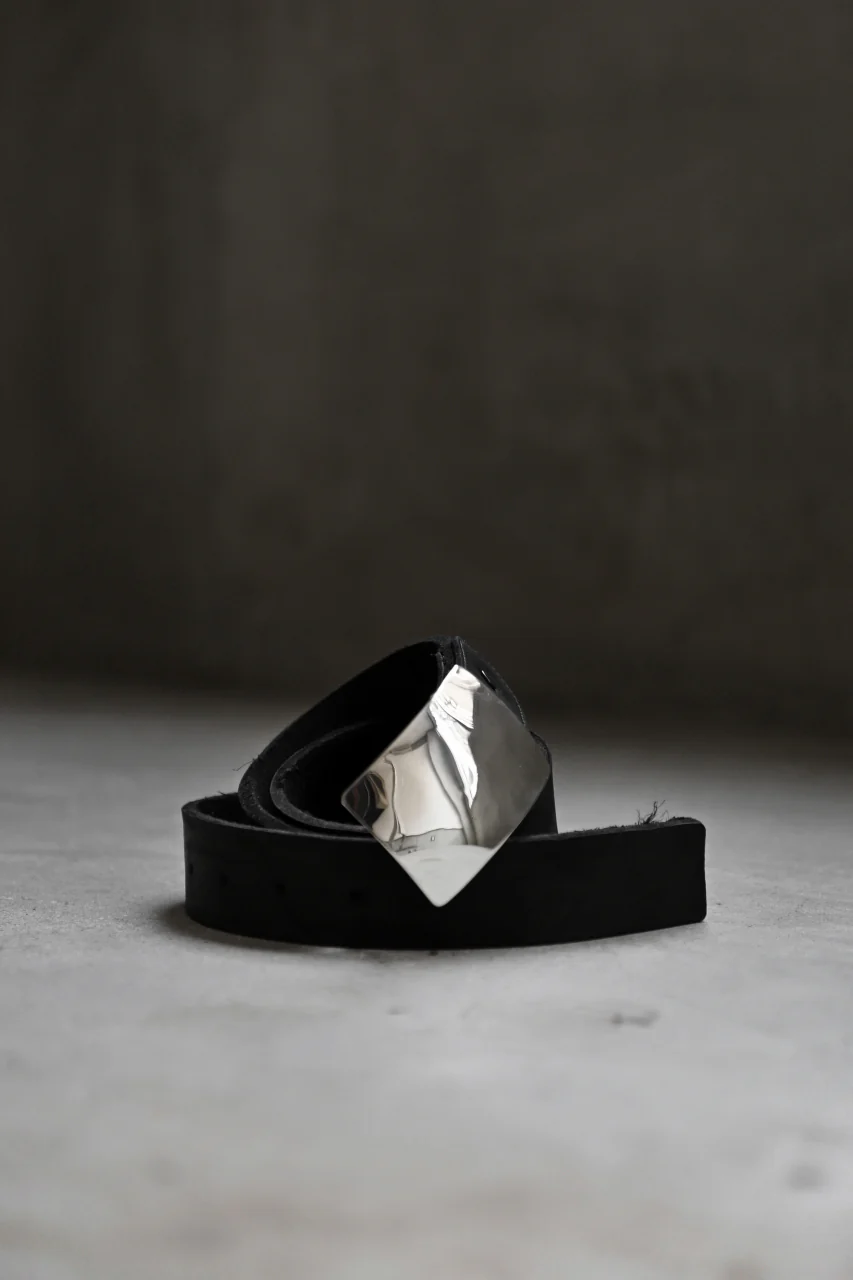 ISAMU KATAYAMA BACKLASH SILVER950 PLATE BUCKLE BELT / DOUBLE-SHOULDER OBJECT DYED (BLACK) - Image 28