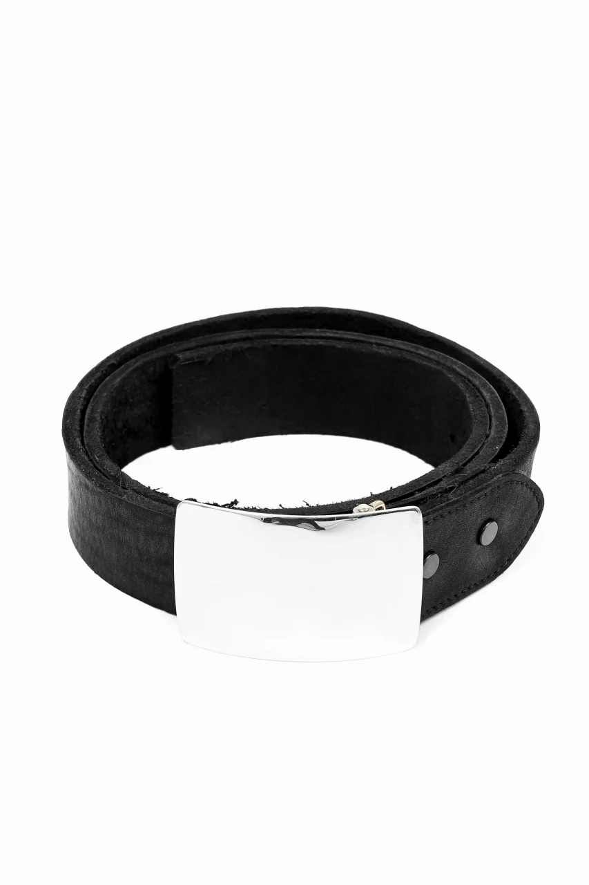 ISAMU KATAYAMA BACKLASH SILVER950 PLATE BUCKLE BELT / DOUBLE-SHOULDER OBJECT DYED (BLACK) - Image 3