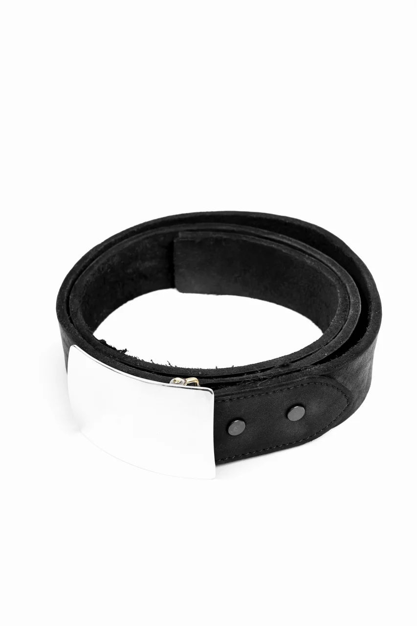 ISAMU KATAYAMA BACKLASH SILVER950 PLATE BUCKLE BELT / DOUBLE-SHOULDER OBJECT DYED (BLACK) - Image 4