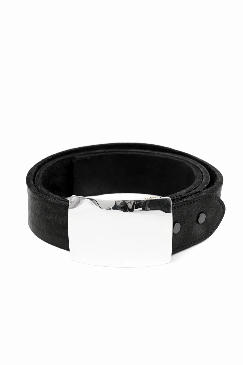 ISAMU KATAYAMA BACKLASH SILVER950 PLATE BUCKLE BELT / DOUBLE-SHOULDER OBJECT DYED (BLACK) - Image 5