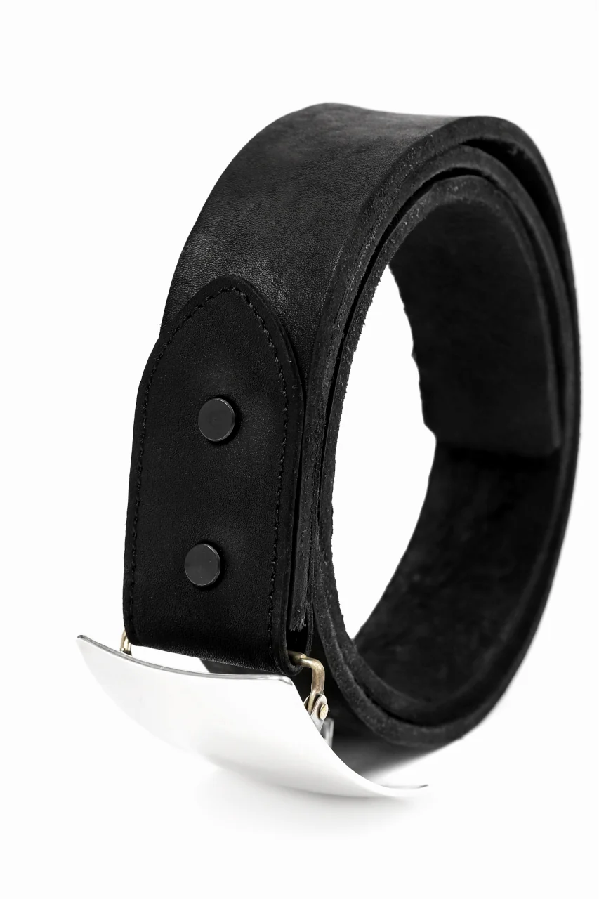 ISAMU KATAYAMA BACKLASH SILVER950 PLATE BUCKLE BELT / DOUBLE-SHOULDER OBJECT DYED (BLACK) - Image 7