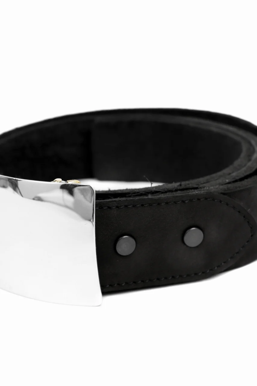 ISAMU KATAYAMA BACKLASH SILVER950 PLATE BUCKLE BELT / DOUBLE-SHOULDER OBJECT DYED (BLACK) - Image 8