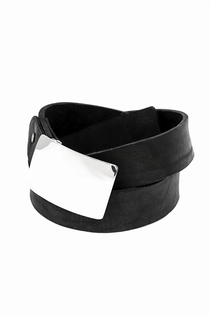 ISAMU KATAYAMA BACKLASH SILVER950 PLATE BUCKLE BELT / DOUBLE-SHOULDER OBJECT DYED (BLACK) - Image 9