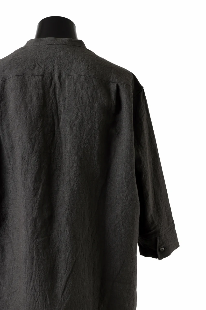 ISAMU KATAYAMA BACKLASH SKIPPER SHIRT / SOFT LINEN (CHARCOAL BLACK) - Image 15