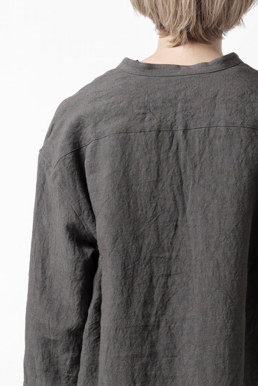 ISAMU KATAYAMA BACKLASH SKIPPER SHIRT / SOFT LINEN (CHARCOAL BLACK) - Image 29