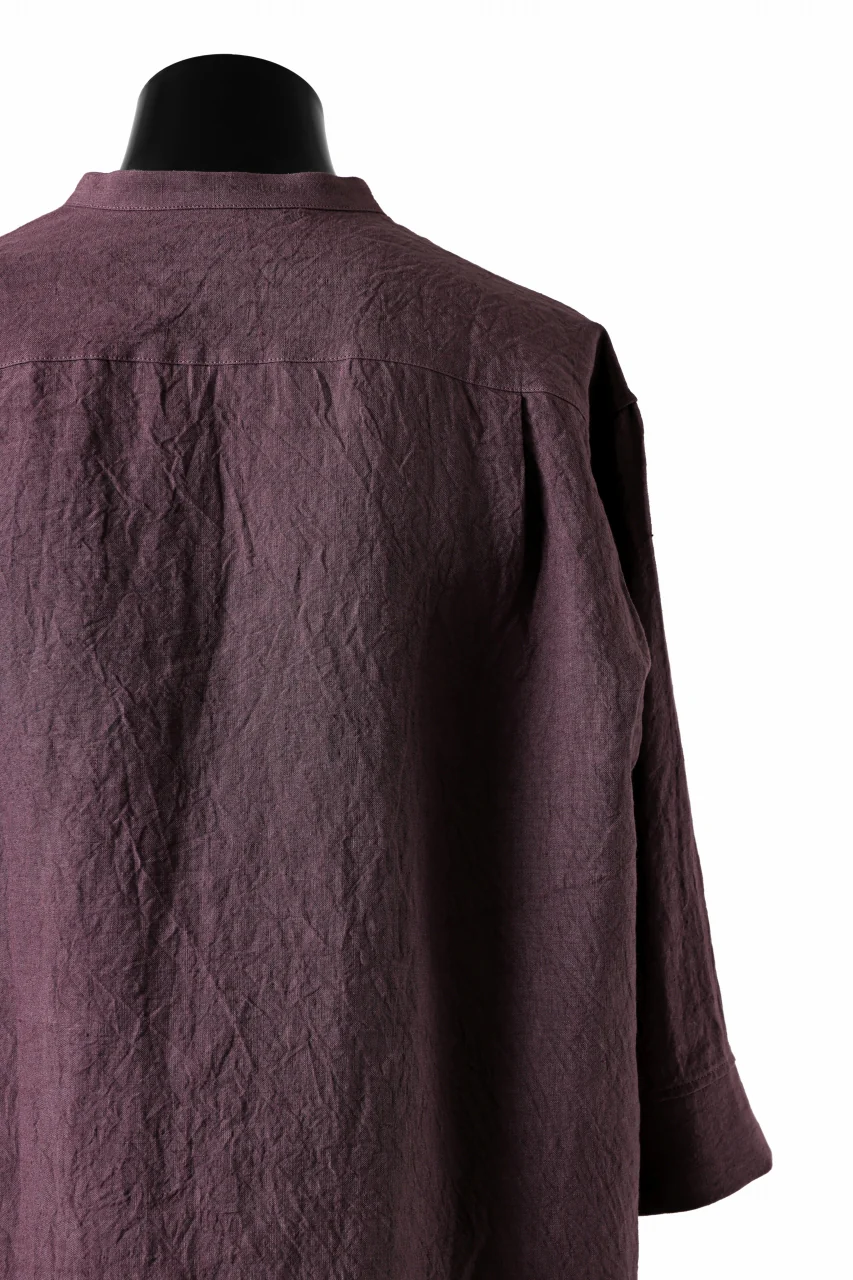 ISAMU KATAYAMA BACKLASH SKIPPER SHIRT / SOFT LINEN (LAVENDER) - Image 12