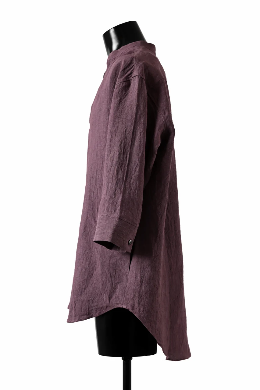 ISAMU KATAYAMA BACKLASH SKIPPER SHIRT / SOFT LINEN (LAVENDER) - Image 3