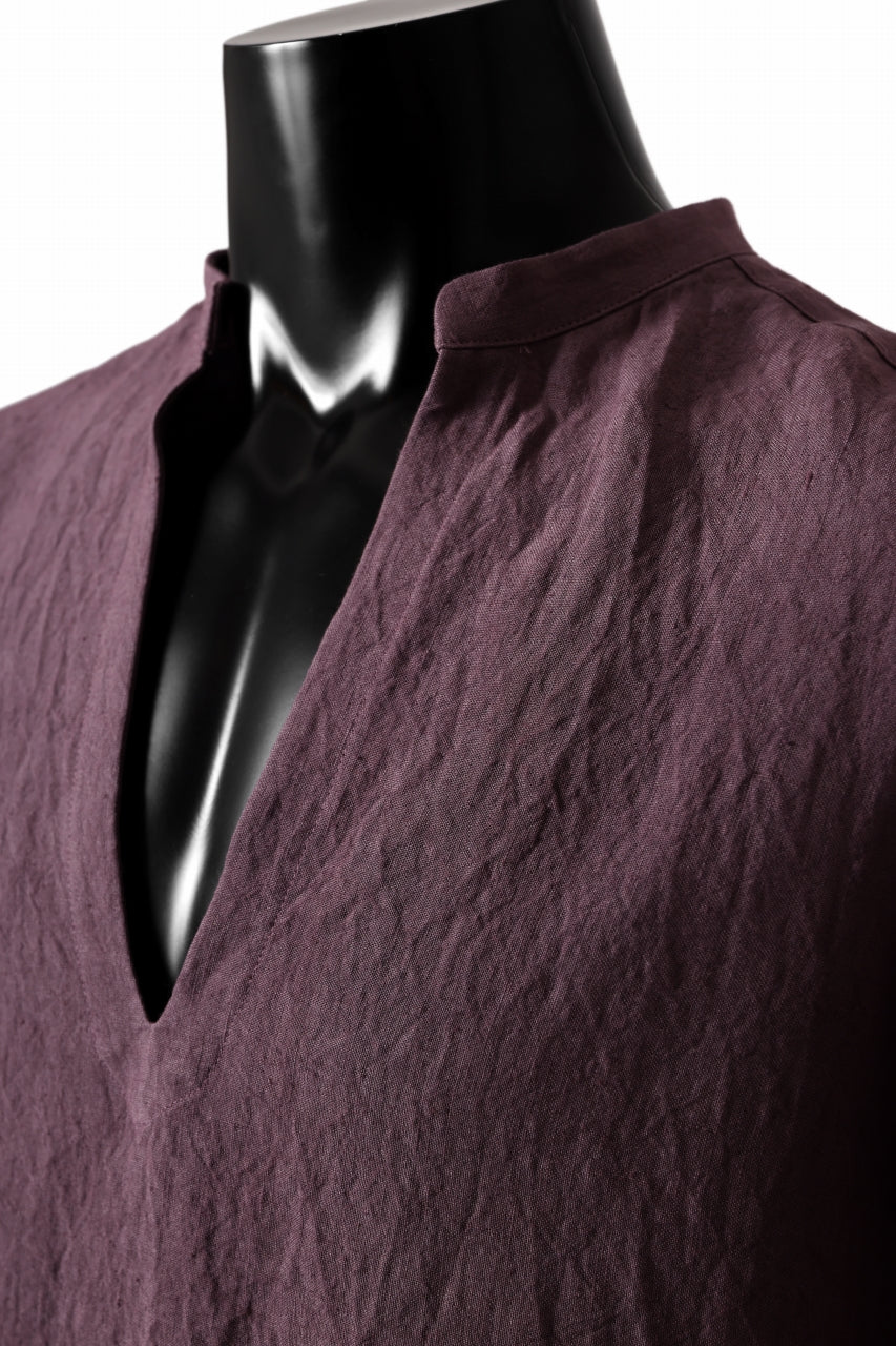 ISAMU KATAYAMA BACKLASH SKIPPER SHIRT / SOFT LINEN (LAVENDER) - Image 8