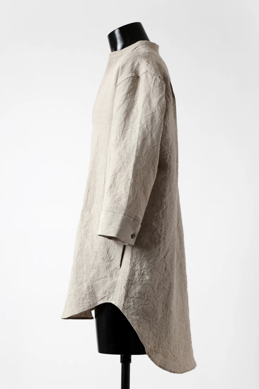 ISAMU KATAYAMA BACKLASH SKIPPER SHIRT / SOFT LINEN (NATURAL) - Image 3