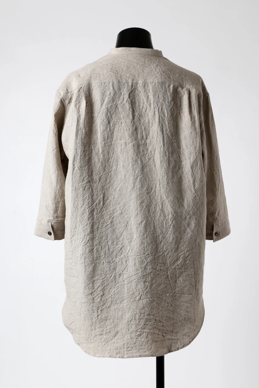 ISAMU KATAYAMA BACKLASH SKIPPER SHIRT / SOFT LINEN (NATURAL) - Image 4