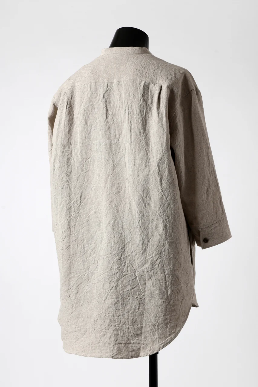 ISAMU KATAYAMA BACKLASH SKIPPER SHIRT / SOFT LINEN (NATURAL) - Image 5