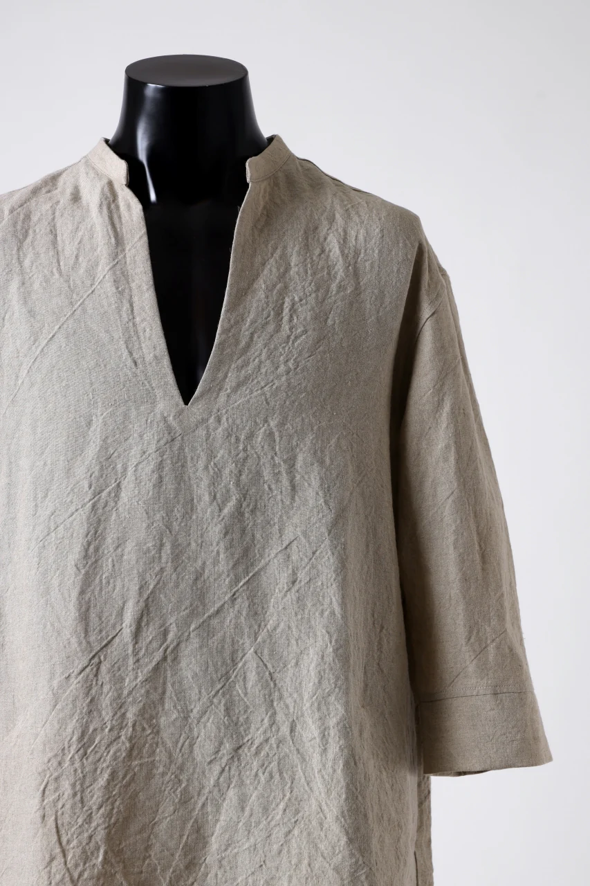 ISAMU KATAYAMA BACKLASH SKIPPER SHIRT / SOFT LINEN (NATURAL) - Image 6
