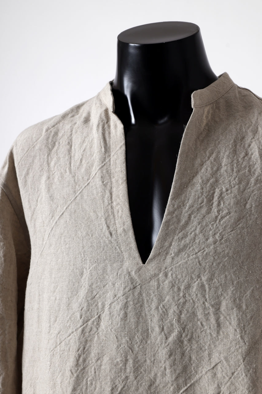 ISAMU KATAYAMA BACKLASH SKIPPER SHIRT / SOFT LINEN (NATURAL) - Image 7