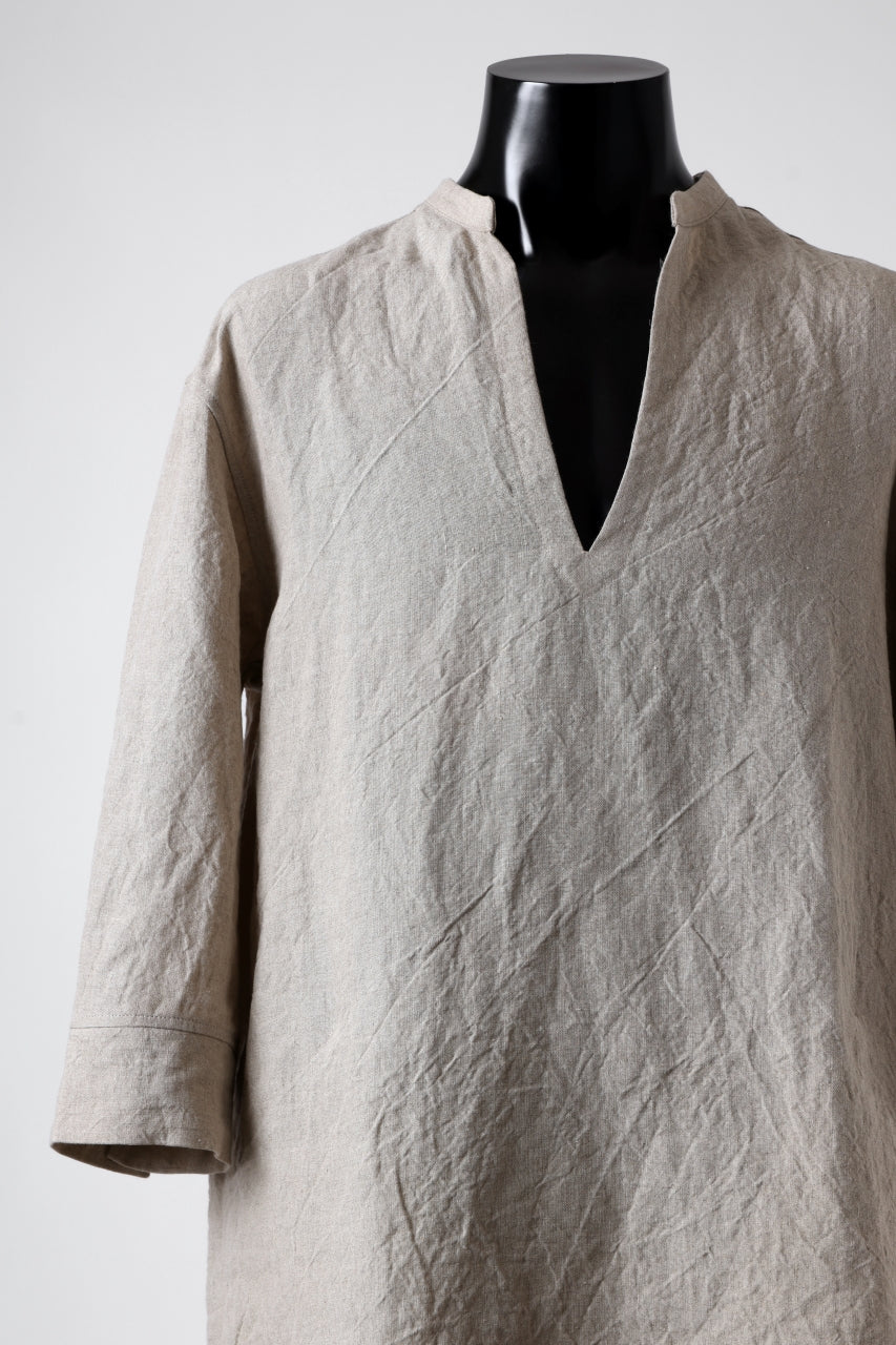 ISAMU KATAYAMA BACKLASH SKIPPER SHIRT / SOFT LINEN (NATURAL) - Image 8