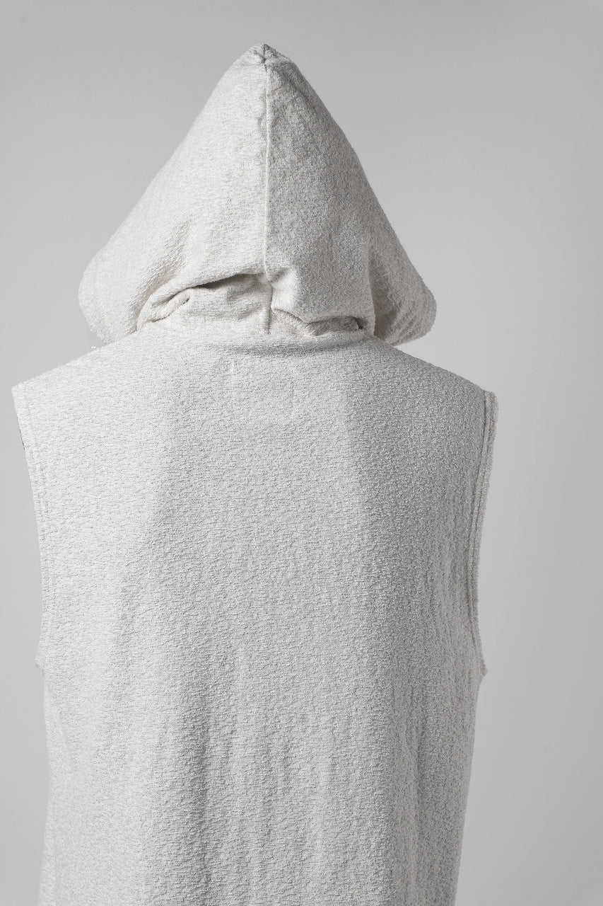 ISAMU KATAYAMA BACKLASH SLEEVELESS HOODIE CUT & SEWN / RANDOM PILE FABRIC (BEIGE) - Image 13