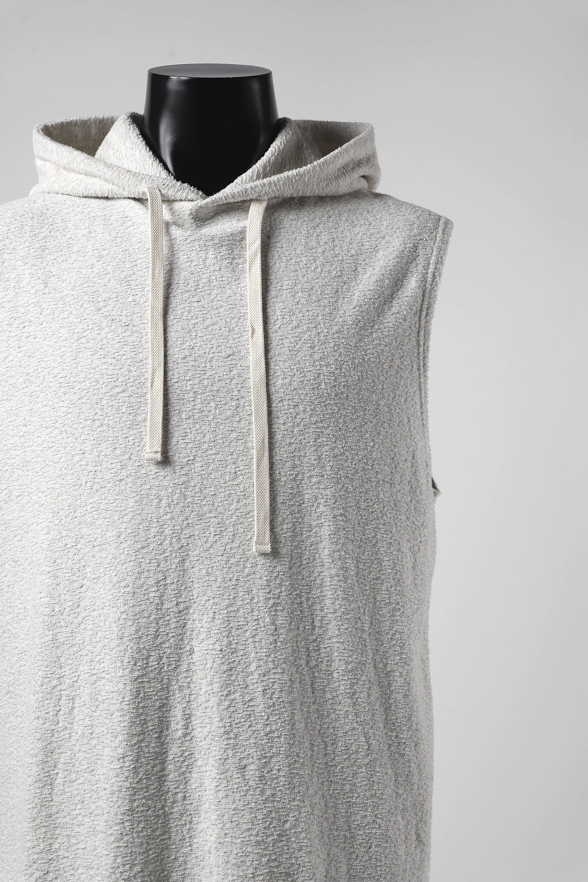 ISAMU KATAYAMA BACKLASH SLEEVELESS HOODIE CUT & SEWN / RANDOM PILE FABRIC (BEIGE) - Image 9