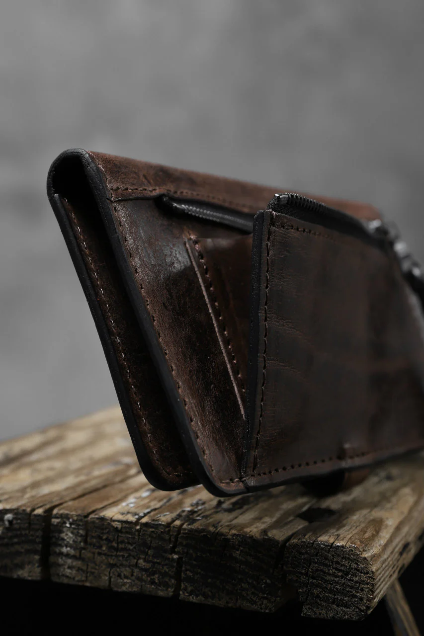ISAMU KATAYAMA BACKLASH SMART PHONE CASE / PURSE / ITALY DOUBLE SHOULDER (DARK BROWN) - Image 22