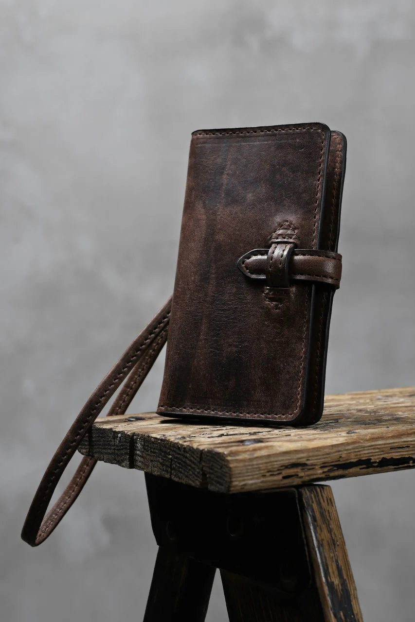 ISAMU KATAYAMA BACKLASH SMART PHONE CASE / PURSE / ITALY DOUBLE SHOULDER (DARK BROWN) - Image 7