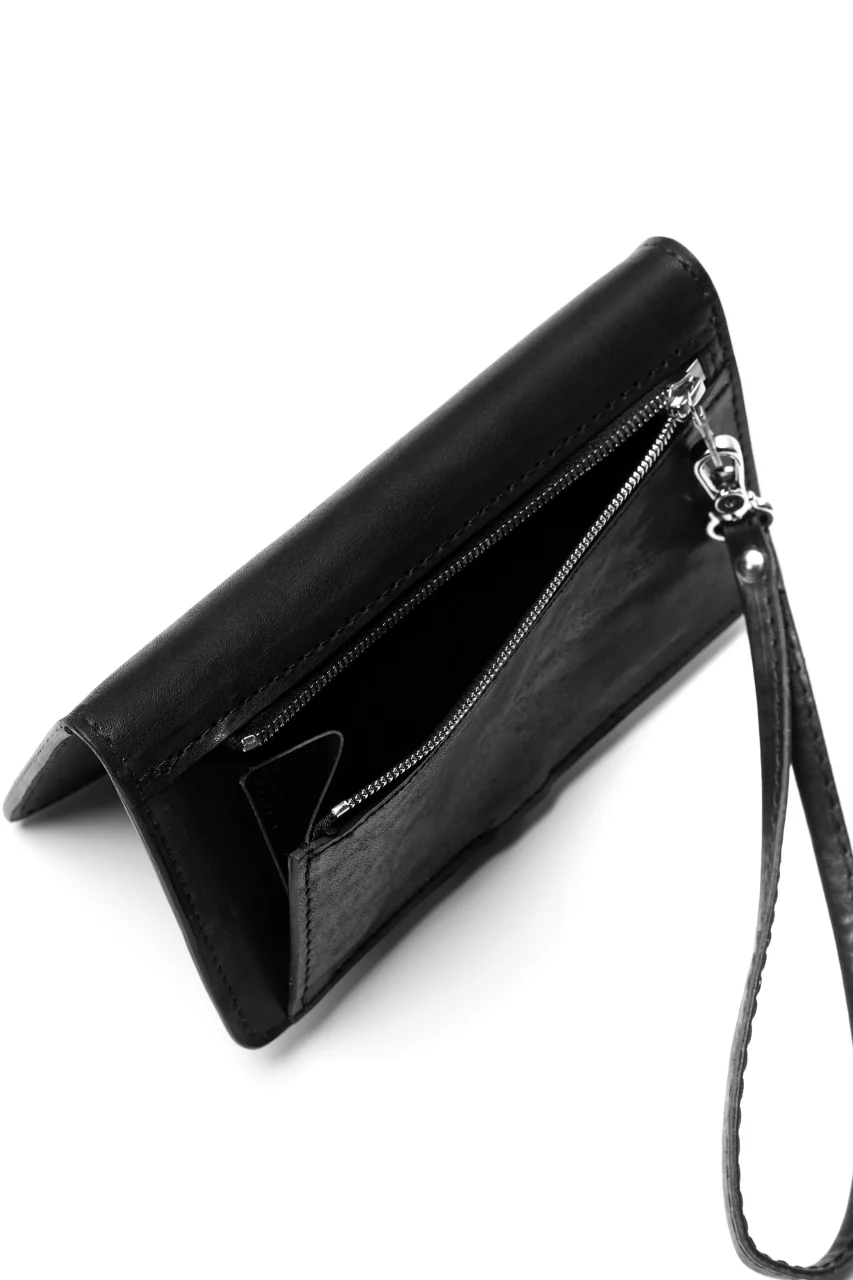 ISAMU KATAYAMA BACKLASH SMART PHONE CASE / PURSE LARGE / ITALY DOUBLE SHOULDER (BLACK) - Image 10