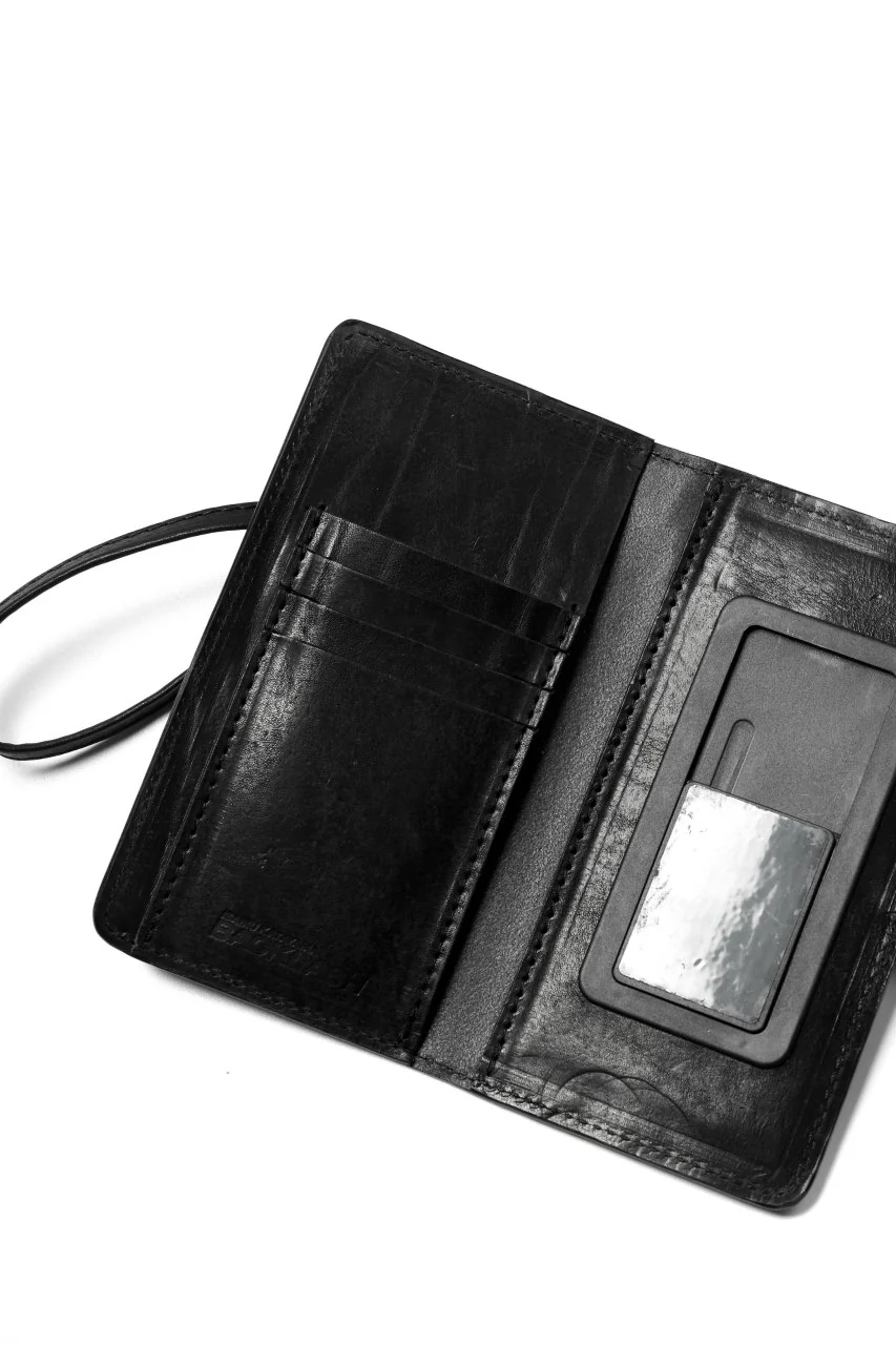 ISAMU KATAYAMA BACKLASH SMART PHONE CASE / PURSE LARGE / ITALY DOUBLE SHOULDER (BLACK) - Image 11