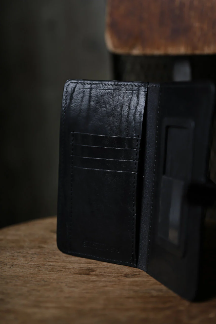 ISAMU KATAYAMA BACKLASH SMART PHONE CASE / PURSE LARGE / ITALY DOUBLE SHOULDER (BLACK) - Image 13