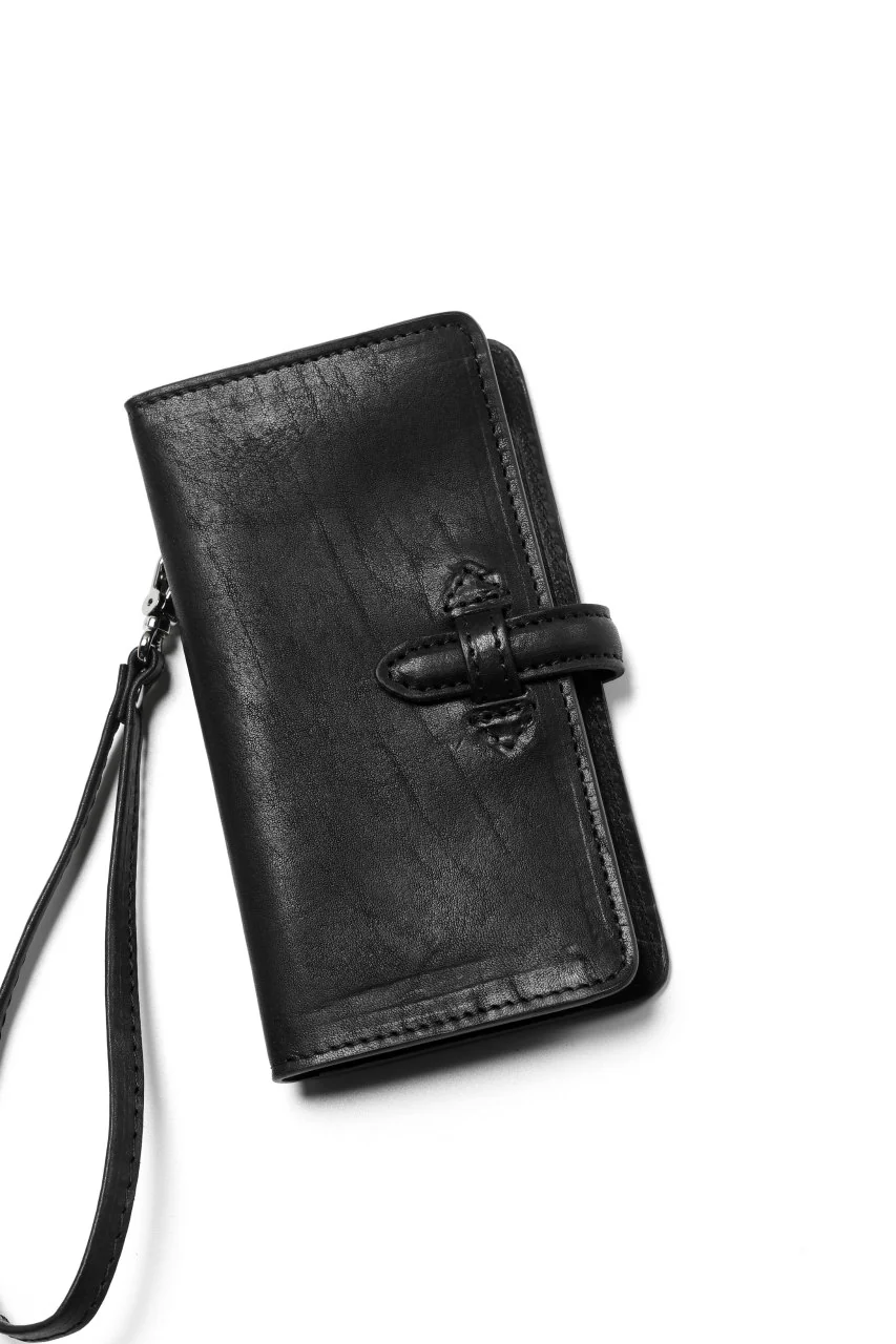 ISAMU KATAYAMA BACKLASH SMART PHONE CASE / PURSE LARGE / ITALY DOUBLE SHOULDER (BLACK) - Image 3