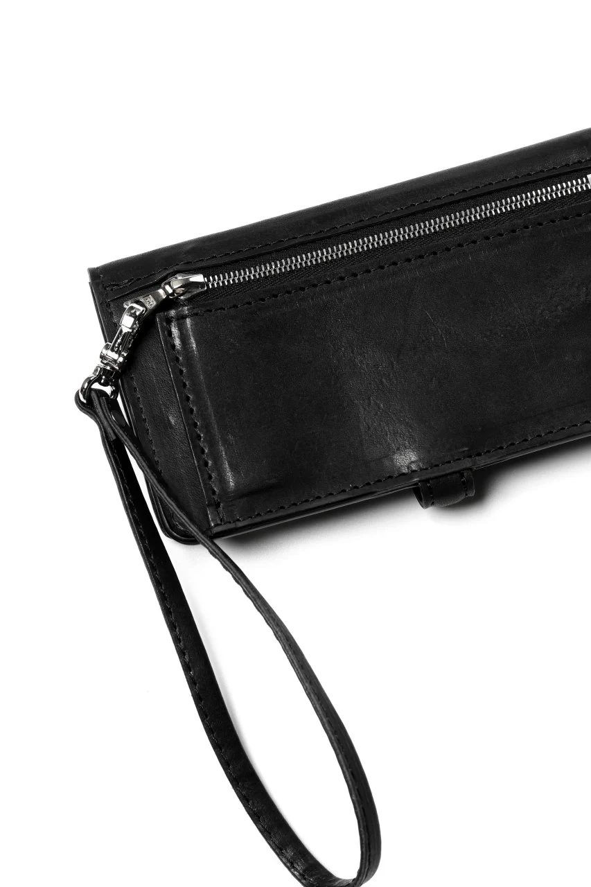 ISAMU KATAYAMA BACKLASH SMART PHONE CASE / PURSE LARGE / ITALY DOUBLE SHOULDER (BLACK) - Image 8