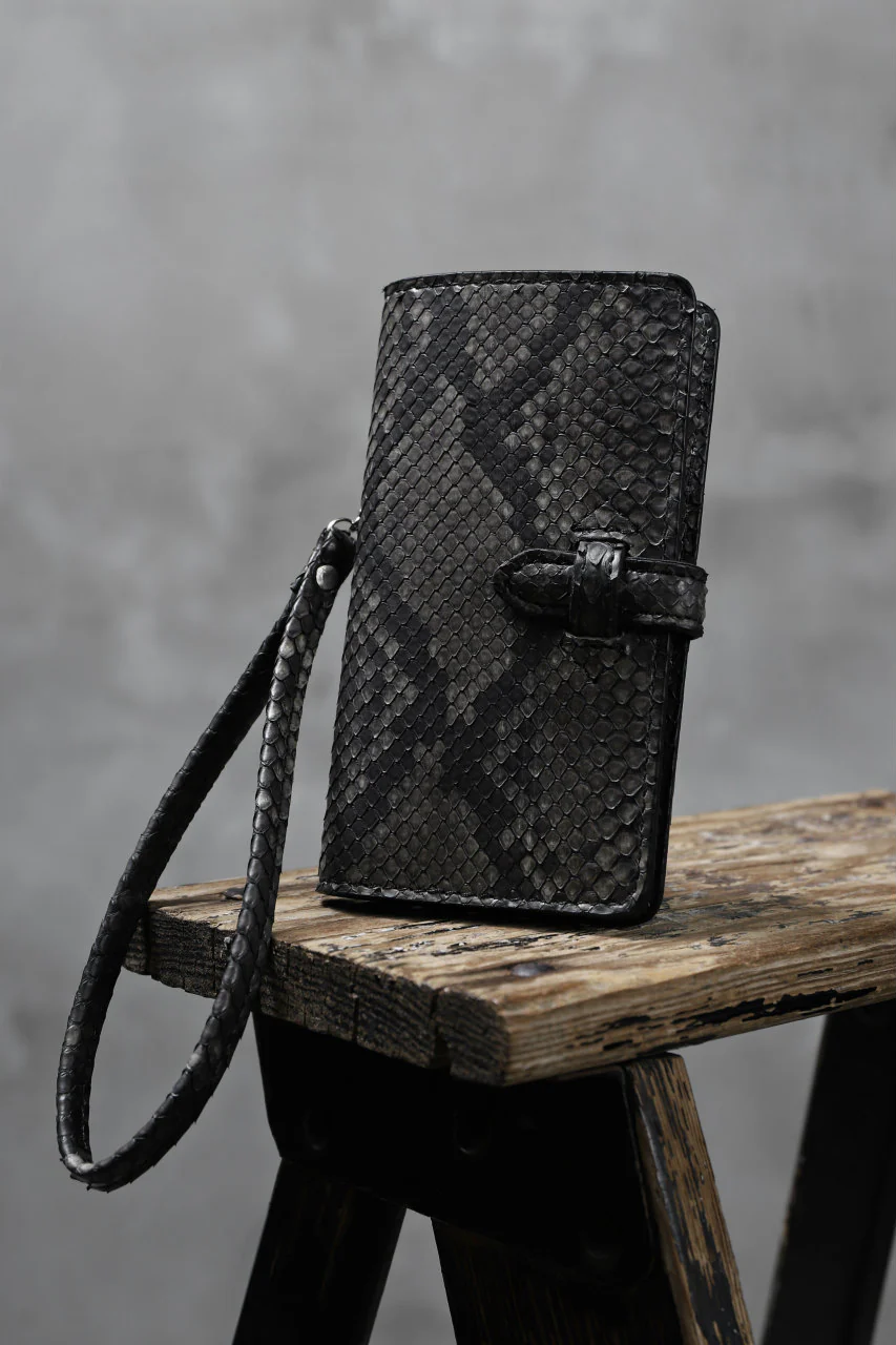 ISAMU KATAYAMA BACKLASH SMART PHONE CASE/PURSE (SUMI DYED PYTHON)