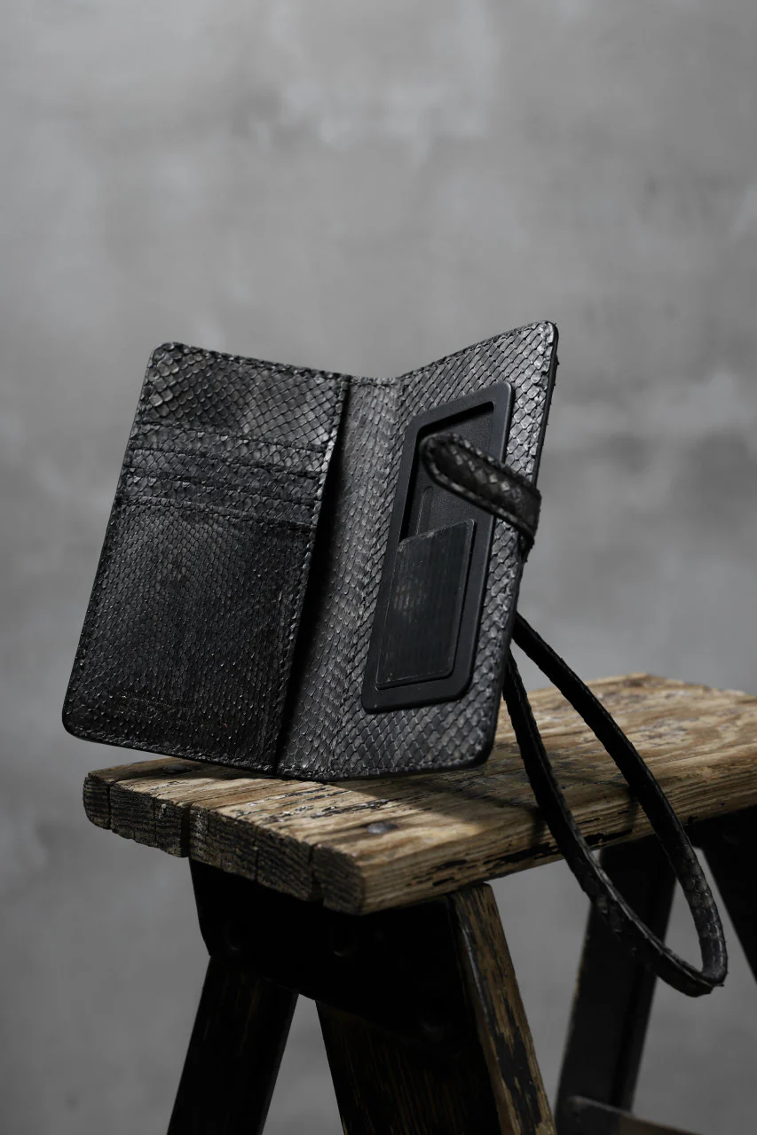 ISAMU KATAYAMA BACKLASH SMART PHONE CASE/PURSE (SUMI DYED PYTHON) - Image 4