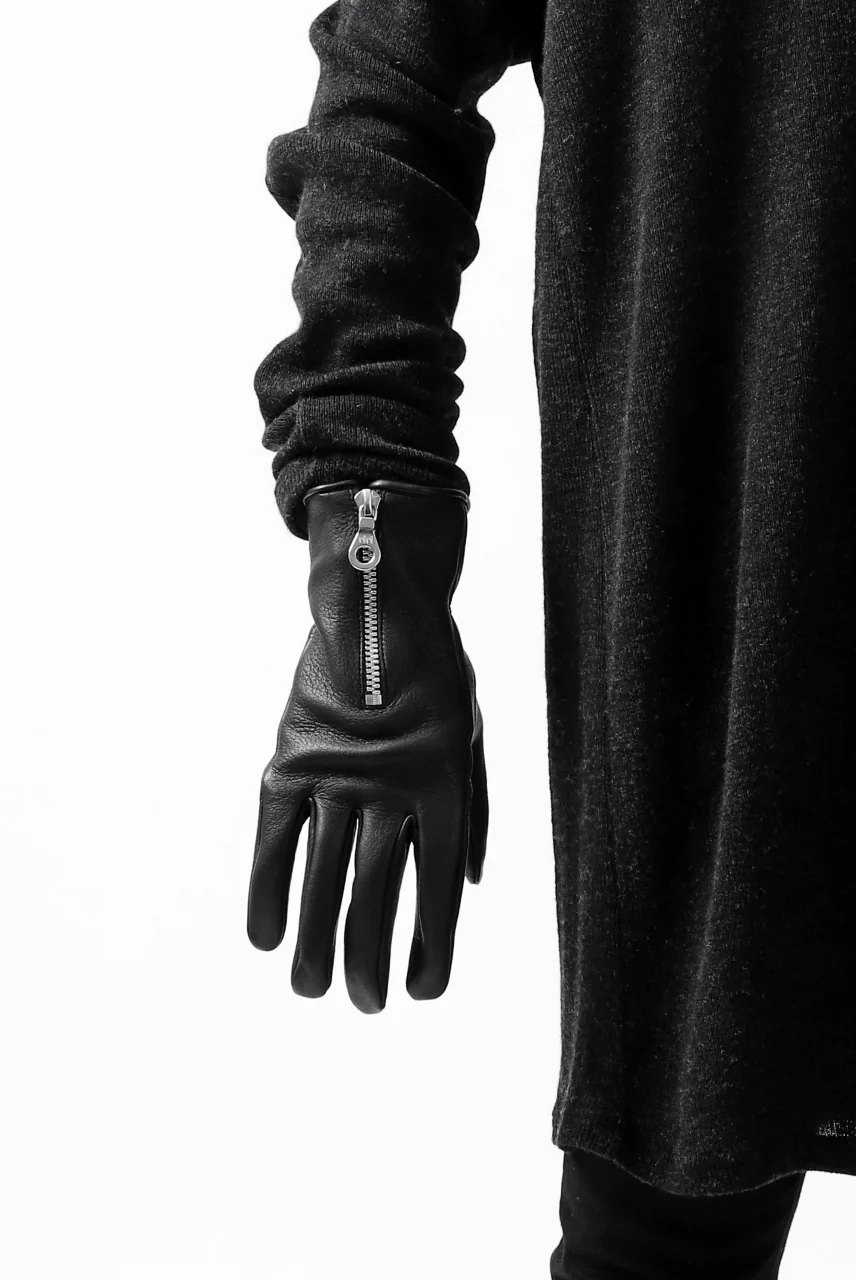 ISAMU KATAYAMA BACKLASH SMOOTH DEERSKIN ZIPPER GLOVE (BLACK) - Image 15