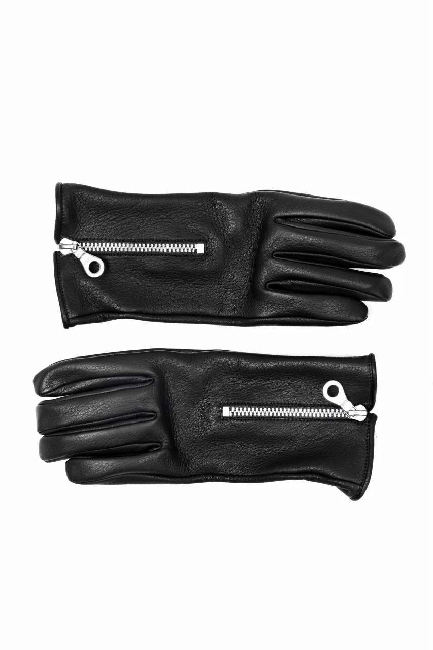 ISAMU KATAYAMA BACKLASH SMOOTH DEERSKIN ZIPPER GLOVE (BLACK) - Image 5