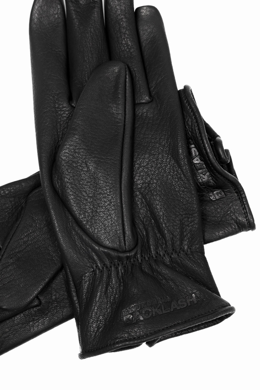 ISAMU KATAYAMA BACKLASH SMOOTH DEERSKIN ZIPPER GLOVE (BLACK) - Image 7