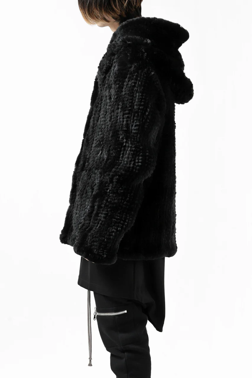ISAMU KATAYAMA BACKLASH SNAP-HOODIE JACKET / RABBIT-FUR-KNIT - Image 10