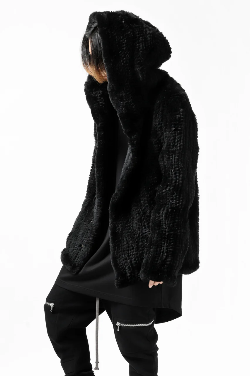 ISAMU KATAYAMA BACKLASH SNAP-HOODIE JACKET / RABBIT-FUR-KNIT - Image 11