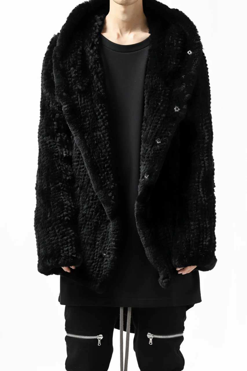 ISAMU KATAYAMA BACKLASH SNAP-HOODIE JACKET / RABBIT-FUR-KNIT - Image 12