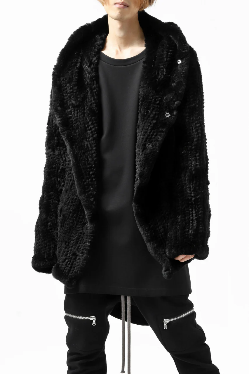 ISAMU KATAYAMA BACKLASH SNAP-HOODIE JACKET / RABBIT-FUR-KNIT - Image 13