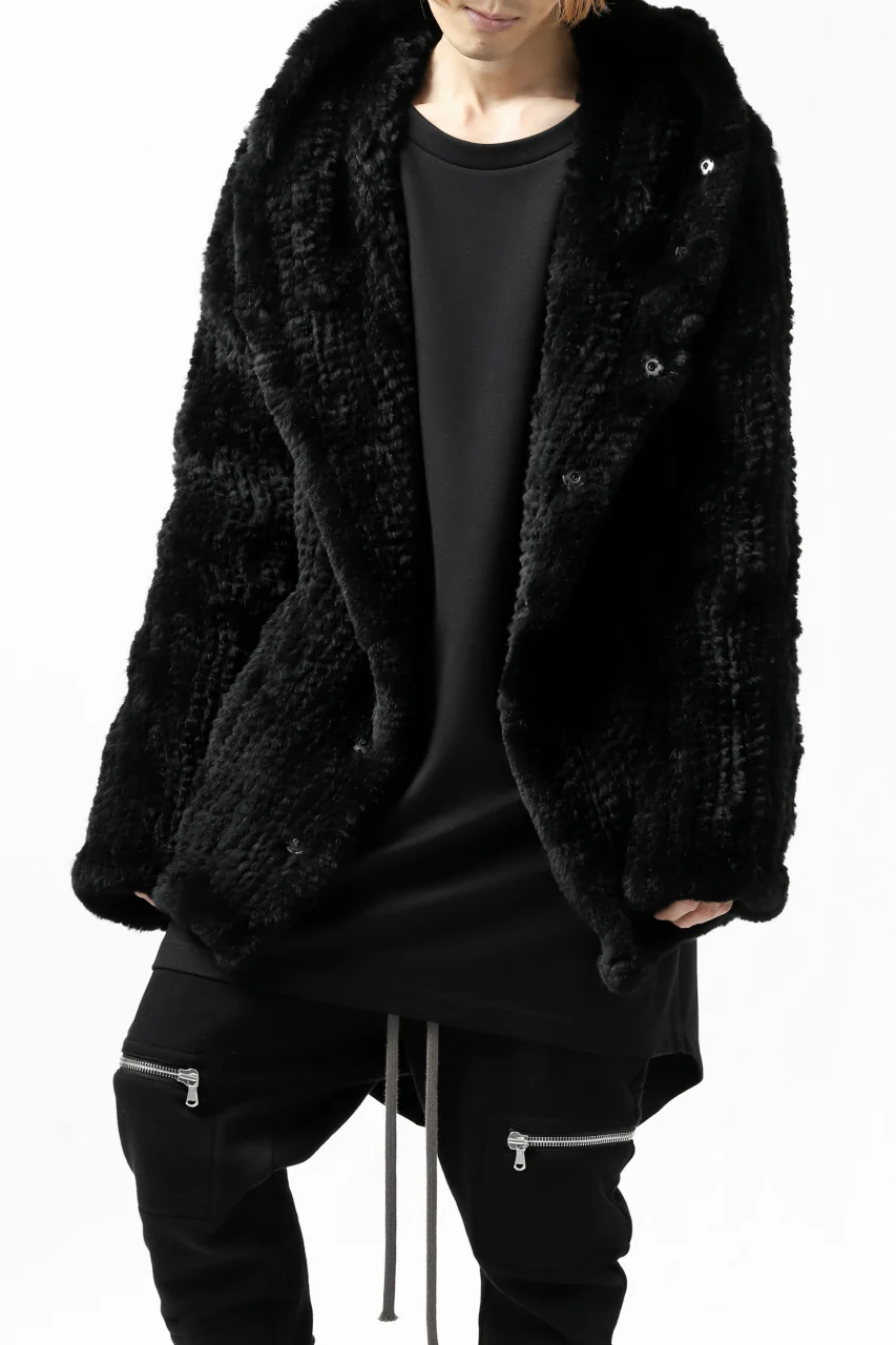 ISAMU KATAYAMA BACKLASH SNAP-HOODIE JACKET / RABBIT-FUR-KNIT - Image 14