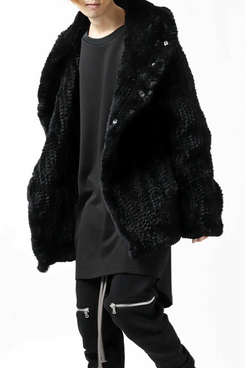 ISAMU KATAYAMA BACKLASH SNAP-HOODIE JACKET / RABBIT-FUR-KNIT - Image 16