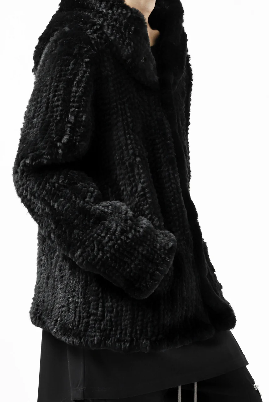 ISAMU KATAYAMA BACKLASH SNAP-HOODIE JACKET / RABBIT-FUR-KNIT - Image 24
