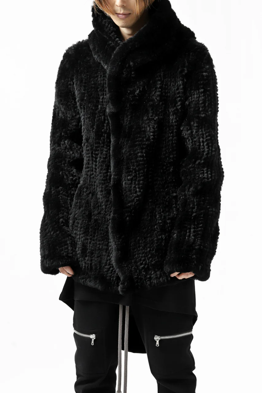 ISAMU KATAYAMA BACKLASH SNAP-HOODIE JACKET / RABBIT-FUR-KNIT - Image 3