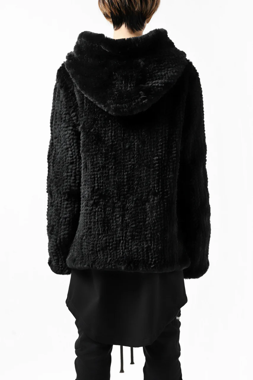 ISAMU KATAYAMA BACKLASH SNAP-HOODIE JACKET / RABBIT-FUR-KNIT - Image 7