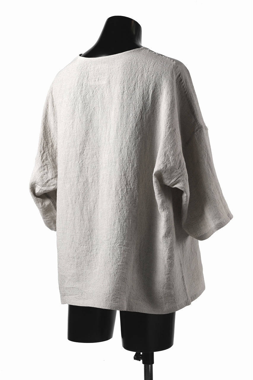 ISAMU KATAYAMA BACKLASH SOFT LINEN PULLOVER SHIRT (BEIGE) - Image 15
