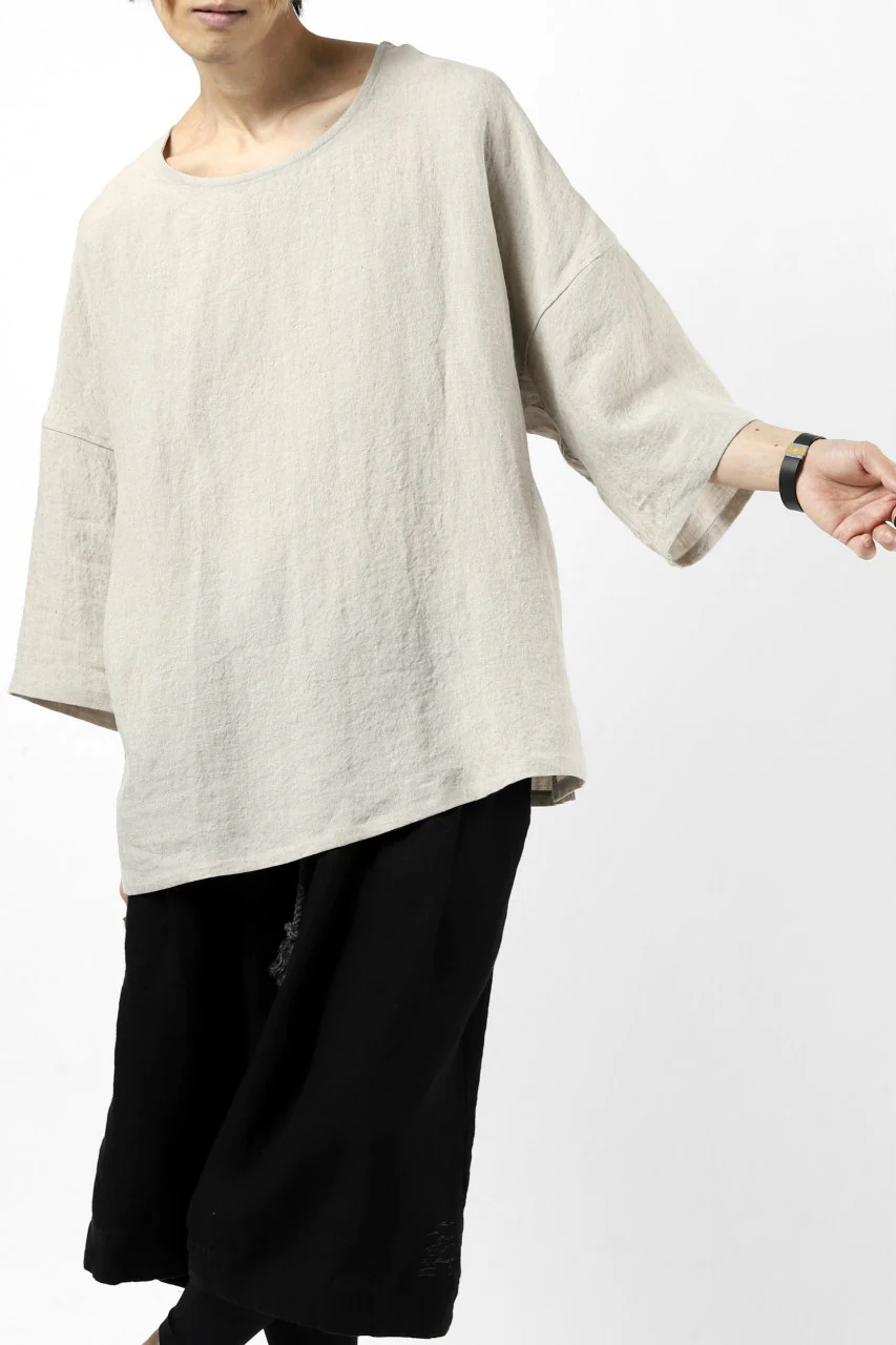 ISAMU KATAYAMA BACKLASH SOFT LINEN PULLOVER SHIRT (BEIGE) - Image 2
