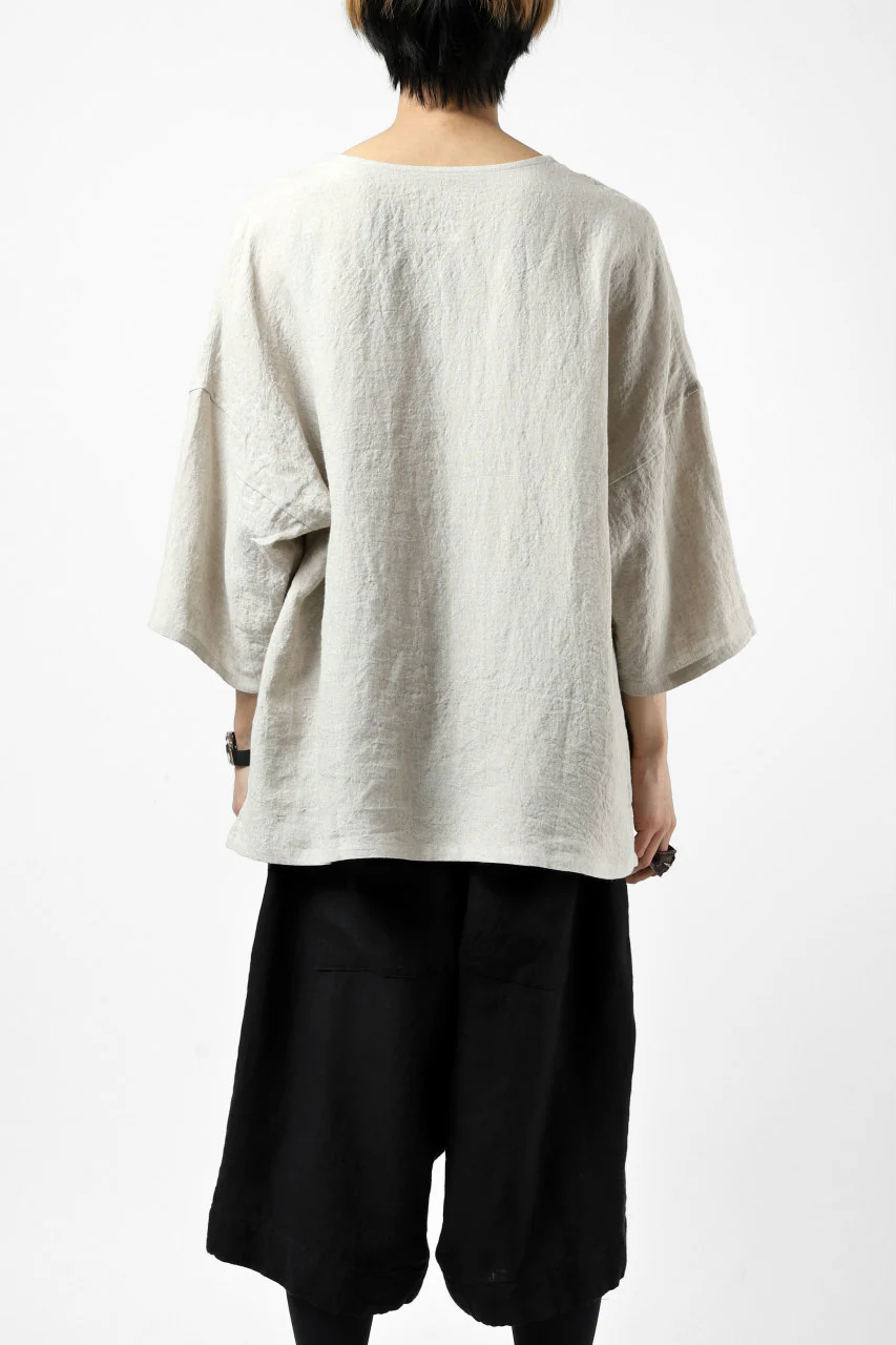 ISAMU KATAYAMA BACKLASH SOFT LINEN PULLOVER SHIRT (BEIGE) - Image 21